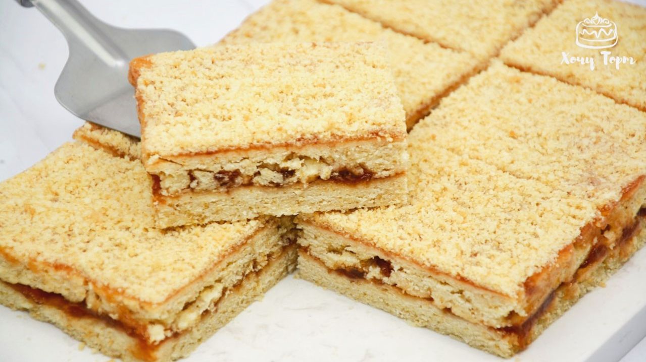 Без яиц БЕЗ молока БЕЗ сливочного масла  Ну ОЧЕНЬ вкусно! ПОСТНАЯ ПЕСОЧНАЯ ПОЛОСКА С ПОВИДЛОМ 