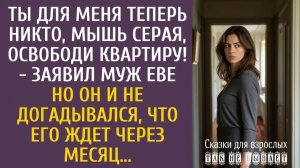 Истории из жизни: Ты для меня теперь никто, мышь серая, освободи квартиру! - заявил муж Еве…