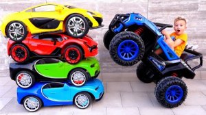 Влад и Ники играют с грузовиком-монстром - Игра для детей