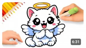 КАК НАРИСОВАТЬ КОТЕНКА С КРЫЛЬЯМИ 👼😺