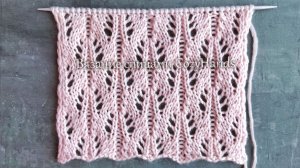 Очень простой ажурный узор спицами 💥 Для вязания джемперов,  палантинов, носков 💥 Схема
