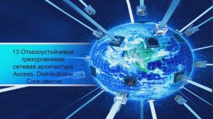 13 Отказоустойчивая трехуровневая сетевая архитектура Distribution и Core-свитчи