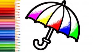 Мультик для детей-Как нарисовать ЗОНТИК для детей/Рисование ЗОНТА для детей