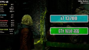 GTX 1650 +  i7 13700 5.2GHz   Resident Evil Requiem 1080p