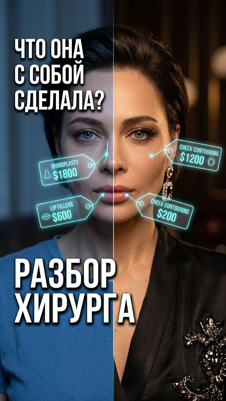Универ vs 2025 — найдите отличия в лице Самбурской 👇 Нос, губы, скулы, кожа — разбираем всё.