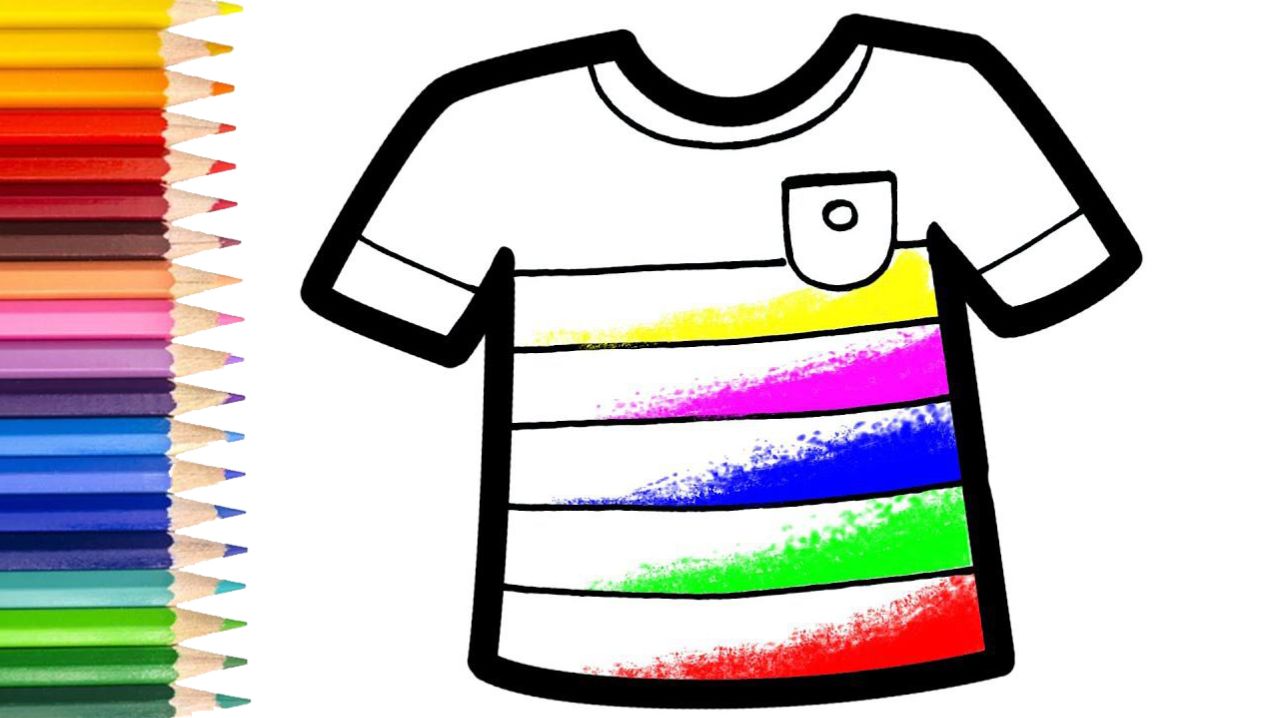 Мультик для детей -как нарисовать ФУТБОЛКУ для детей/Рисование ФУТБОЛКИ для детей