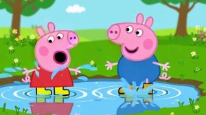 Пеппа и Джордж прыгают в луже