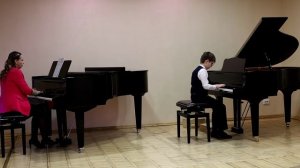 Фортепианный ансамбль Ершов Капитон 10 лет с преп. Запольских Л.П. Д.Уотт Три поросёнка