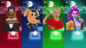 ВЛАД И НИКИ против Охотника на Демонов! 🎸🔥 Шериф Лабрадор и Крипто в Tiles Hop EDM Rush