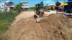 Wonderful First New Project!! Complete 100% Landfill Pond Bulldozer & Truck 5T Pushing Soil