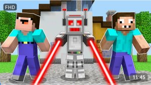 НУБ И ПРО ПРОТИВ ЗЛОГО РОБОТА В МАЙНКРАФТ ! НУБИК В ГОРОДЕ И ТРОЛЛИНГ ЛОВУШКА В MINECRAFT