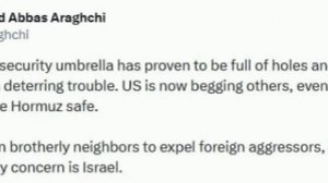 🇮🇷 Арагчи высмеял призыв Трампа к Китаю прислать корабли для открытия Ормузского пролива