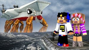 МОЙ ДРОН снял АВИАНОСЕЦ КРАБ в МАЙНКРАФТ НУБ И ПРО ЭВОЛЮЦИЯ ВИДЕО MINECRAFT Евгенбро