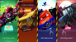 Monsters Молния Маккуин-пожиратель, синий трактор- паук. COFFIN DANCE & TILES HOP Ep. 27