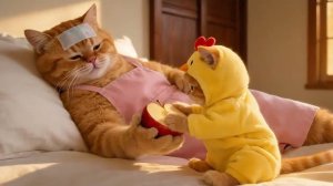 Мама Кошка заболела! Рыжий котенок выходил её с любовью и заботой