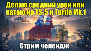 Делаю средний урон по стриму или катаю на TS-5 и Turtle Mk.1 - Стрим челендж #tanksblitz