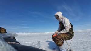 Снежный наст подморозило, едем на рыбалку.. Рыбка ловится..