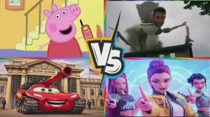 СВИНКА ПЕППА ЕХЕ 🐷 🆚 СИРЕНОГОЛОВЫЙ 🆚 МОЛНИЯ МАККУИН 🆚 К-ПОП ОХОТНИК — ПЛИТКИ ХОП