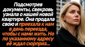 Жизненные истории/Подсмотрев документы, свекровь узнала о нашей новой квартире. Она продала свою и п