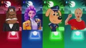 К-Поп Охотники на Демонов 🆚 Крипто Спасатель 🆚 Влад и Ники 🆚 Шериф Лабрадор 🐾 Плитки Хоп