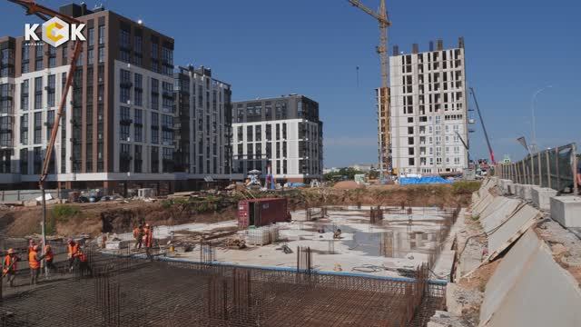 Заливка фундамента литера «Береговой» в микрорайоне «Звездный»