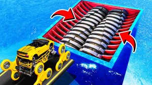 СМОГУТ ЛИ ЧИТЕРСКИЕ ТАЧКИ ПРОЕХАТЬ ДРОБИЛКУ В ГТА 5! ЭКСПЕРИМЕНТ ОБЗОР МОДА GTA 5 МОДЫ ОНЛАЙН