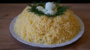 Салат на ПАСХУ с креветками ГНЕЗДО ГЛУХАРЯ Рецепт вкусного салата