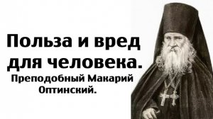 Польза и вред для человека. Преподобный Макарий Оптинский.