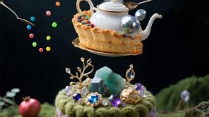 dreamina-2026-03-02-8730-pie in the sky, teapot, spoons are flyin...