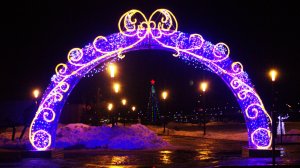 Светодиодная уличная новогодняя арка. г. Сызрань