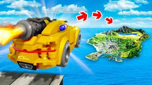 Сможет ли реактивная лего тачка перелететь всю карту в гта 5 ? - эксперимент в gta 5