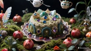 dreamina-2026-02-28-7826-pie in the sky, teapot, spoons are flyin...