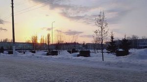 Остановку "Почта" снесли/Снег тает/Закат солнца/Простая жизнь в провинции/Россия 🇷🇺