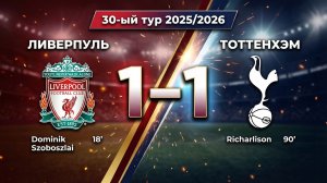 ГОЛЫ ЛИВЕРПУЛЬ - ТОТТЕНХЭМ // 30-ЫЙ ТУР АПЛ 25/26