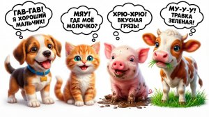 КАК ГОВОРЯТ ЖИВОТНЫЕ - МУЛЬТИКИ ПРО ЖИВОТНЫХ - ЗВУКИ И ГОЛОСА ЖИВОТНЫХ - МУЛЬТИКИ ДЕТЯМ