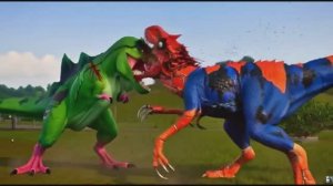 Динозавры против Кинг Конга. битва Динозавров и Годзилы. Дракон против Тирекса. Мультики.