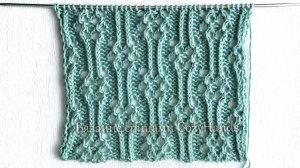 Простой узор спицами с ажурными цветочками 🌼 Для вязания пуловеров, носков ⭐ Схема