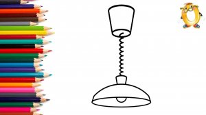 Мультик - раскраска для детей ЛАМПА. Учимся как рисовать СВЕТИЛЬНИК вместе с детьми // ОБУЧАШКА ТВ