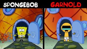 Губка Боб и Garnold SPRUNKI анимация vs реальность РЕАКЦИЯ