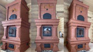 Печь-Камин с белой духовкой