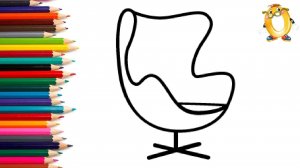 Мультик - раскраска для детей КРЕСЛО. Учимся как рисовать МЕБЕЛЬ вместе с детьми // ОБУЧАШКА ТВ