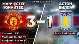 ГОЛЫ МАНЧЕСТЕР ЮНАЙТЕД - АСТОН ВИЛЛА // 30-ЫЙ ТУР АПЛ 25/26