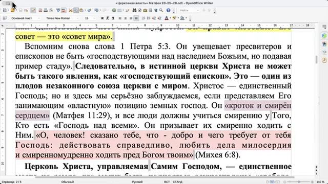 Церковная власть.  Матф .20_25-28.