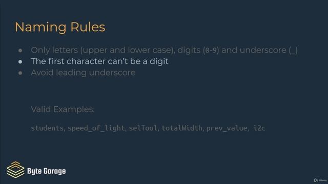 Byte Garage - 021 - Variables and Constants