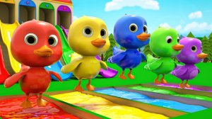 Пять маленьких утят - Песня для изучения цветов - Детские стишки и песенки