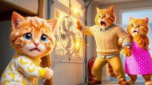 Рыжий котенок заперт в гараже! Папа Кот выломал дверь и шокировал маму