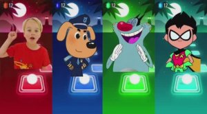 ОГГИ И ТАРАКАНЫ против ЮНЫХ ТИТАНОВ, ВЛАДА И НИКИ и ШЕРИФА ЛАБРАДОРА в игре ТАЙЛС ХОП 🎶