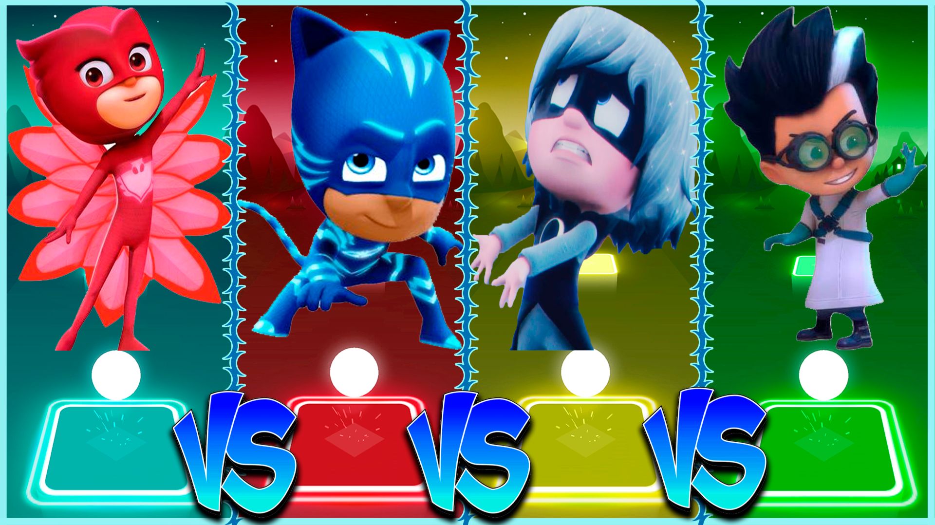 Герои в масках Coffin Dance в Tiles Hop lvl 11 - Мультик PJ Masks