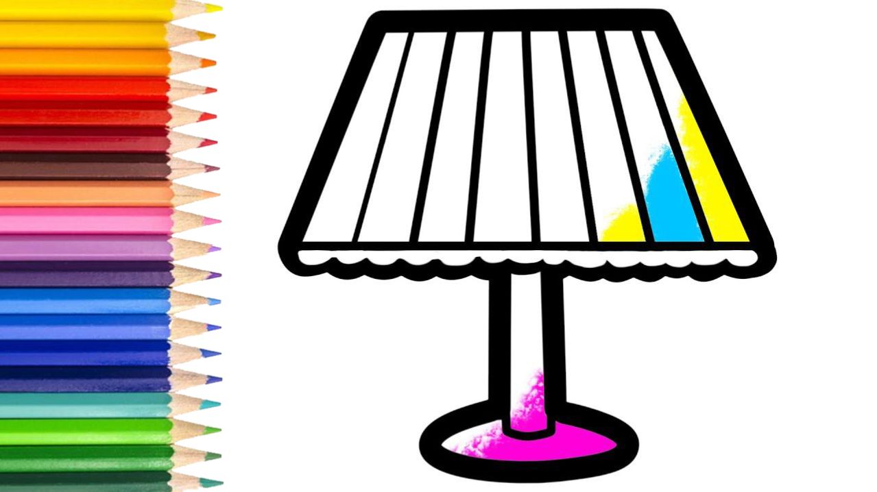 Мультик для детей-Как нарисовать НАСТОЛЬНУЮ ЛАМПУ для детей/Рисунок ЛАМПЫ для детей