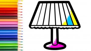 Мультик для детей-Как нарисовать НАСТОЛЬНУЮ ЛАМПУ для детей/Рисунок ЛАМПЫ для детей